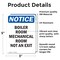 Signmission Boiler Room Mechanical Room Not An Exit, 3.5 in W x Rectangle, Vinyl Decal OS-2PACK-NS-D-35-V-10375 - alternate 2